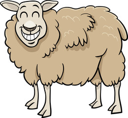 happy cartoon sheep farm animal character