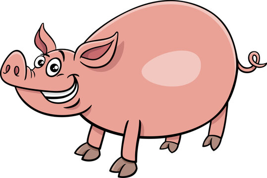 recommend clip art: funny cartoon pig or piglet farm animal character