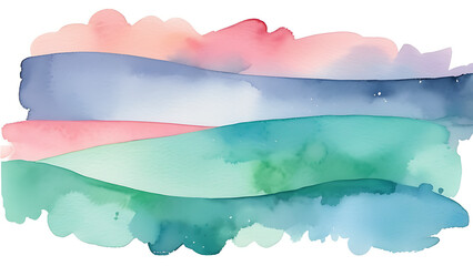 Abstract watercolor landscape art with pastel colors for calming effect
