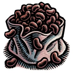 spot illustration of a bag of brown pinto beans