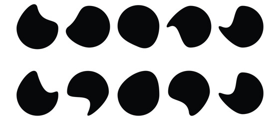 set of abstract organic blob shapes icon. blob shapes icon white background.