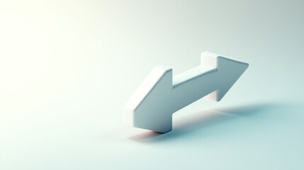 3D Arrow Symbolizing Progress and Direction in a Minimalist Design