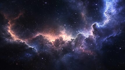 Fototapeta premium Swirling Nebula Clouds with a Galaxy of Stars