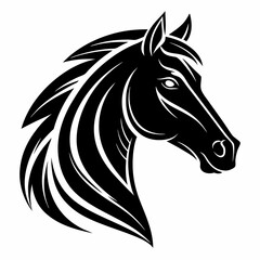Fototapeta premium a detailed graphic illustration of a horse mascot head, in profile, showcasing its elegance and strength, vector illustration