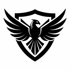 Obraz premium Majestic Eagle with Shield Logo Vector Illustration