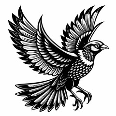 Obraz premium a stylized image of a bird with outstretched wings, vector illustration