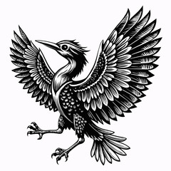 Obraz premium a detailed vector illustration of a bird with its wings spread wide