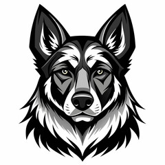 Fototapeta premium a captivating illustration of a majestic wolf's mascot face, showcasing intricate details and a striking design. vector cartoon illustration