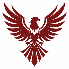 Fototapeta premium a stylized red phoenix with outstretched wings, symbol of rebirth and resilience. It is a bold and striking image, perfect for representing power and transformation, vector illustration