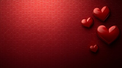 Red hearts, textured background, love, Valentine's