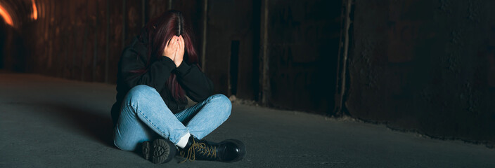 Lonely Girl in the Tunnel – Solitude and Reflection