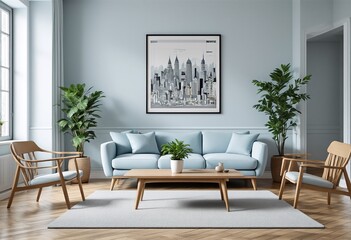 modern living room with white furniture