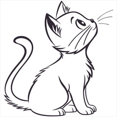silhouette cute cat image on white background