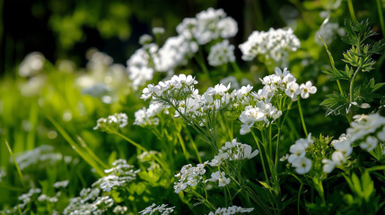 Wildflowers blooming in a green meadow