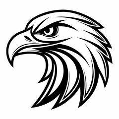 Fototapeta premium a detailed, minimalist line drawing of an eagle head, showcasing power and sharp focus, vector illustration