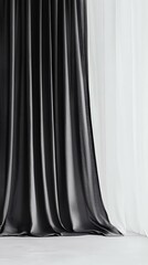 Elegant black and white curtains drape gracefully, creating a beautiful contrast in any interior design, adding sophistication and style.