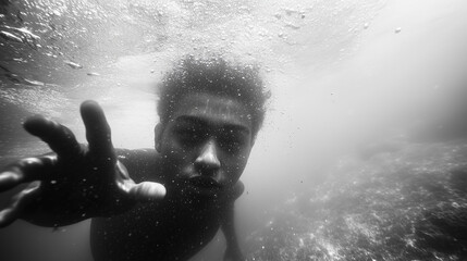 Obraz premium Person in water