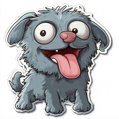 Fototapeta premium Adorable Dog Sticker Illustration with Cheeky Expression