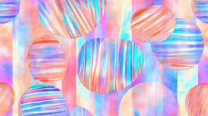 Abstract Pastel Circles, Stripes