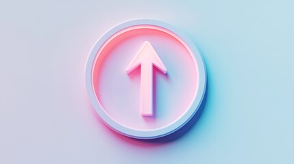 Upward Arrow Icon in Pastel Gradient: Modern Design for Technology, Progress, and Growth Concep