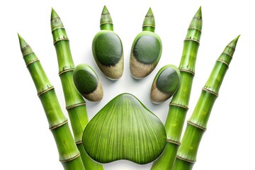 Fototapeta premium Bamboo hand made Panda Paw