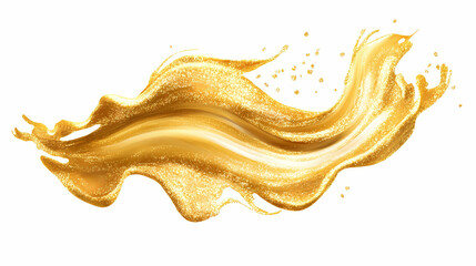 Fototapeta premium Gold glitter swash shiny stroke shape, luxury party element. Glistening - Waterfall. Illustration