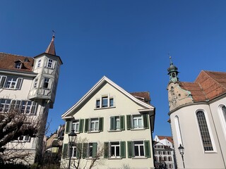 Altstadt St. Gallen - Stadt der Schweiz mit Kathedrale und Stadthäuser - Riegelhäuser, Schweiz