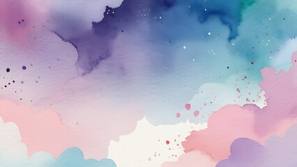 Abstract Watercolor Painting with Pastel Colors for Backgrounds and Textures
