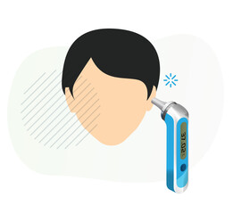 Digital In Ear Thermometer - Stock Illustration