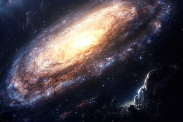 Galactic spiral structure illuminated by bright stellar formations in deep space
