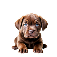 Obraz premium Adorable Chocolate Labrador Puppy Looking Directly at the Camera