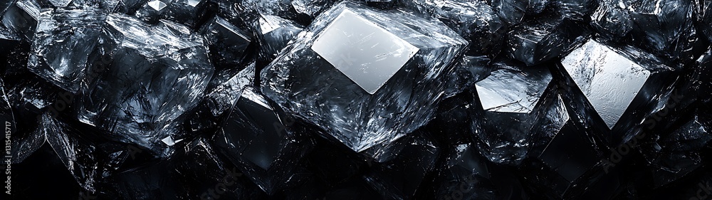 Poster dark crystalline structures close up abstract background