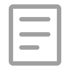 A Simple Grey Document Icon Representing Organization And Clarity With A Clean Minimalist Style And Soft Grey Tones