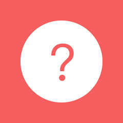 A Simple White Question Mark On A Vibrant Red Background Conveying Curiosity And Seeking Answers With A Minimalist Circular Design