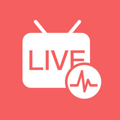 Capturing The Pulse Of Live Events, A Vibrant Heartbeat Of Real-time Action On A Crisp White Screen Against A Bold Coral Backdrop