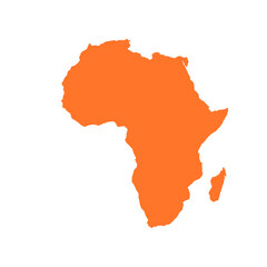 Map of Africa, sign silhouette. World Map Globe. Vector Illustration isolated on transparen background. African continent.