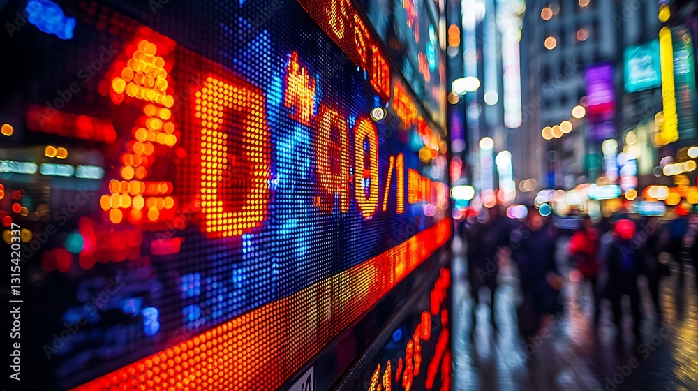 Aufkleber dynamic financial data display in city setting