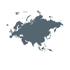 Obraz premium Map of Eurasia, sign silhouette. World Map Globe. Vector Illustration isolated on transparent background. Europe and Asia continent.