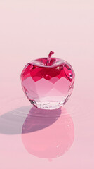  A Stunning Crystal Apple with a Reflective Surface