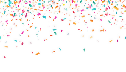 display of colorful confetti scattered against a white background suggesting a festive atmosphere suitable for celebrations and events