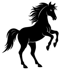 Horse black silhouette vector, Simple silhouette Design vector icon with white background. Wild animal vector 