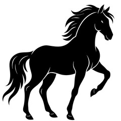 Horse black silhouette vector, Simple silhouette Design vector icon with white background. Wild animal vector 