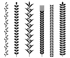 Leaf floral line decorative elegant foral ornament hand drawn