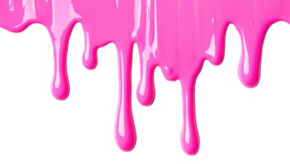a vibrant splash of bright pink paint drips down against a white background creating a striking visual effect that conveys creativity and artistic expression