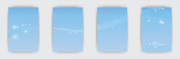 Blue sky, light streaks, banner design, template