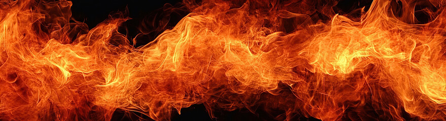 Dynamic Flames on Dark Background