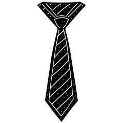 Tie black silhouette vector, Simple silhouette Design vector icon with white background. Dress vector 