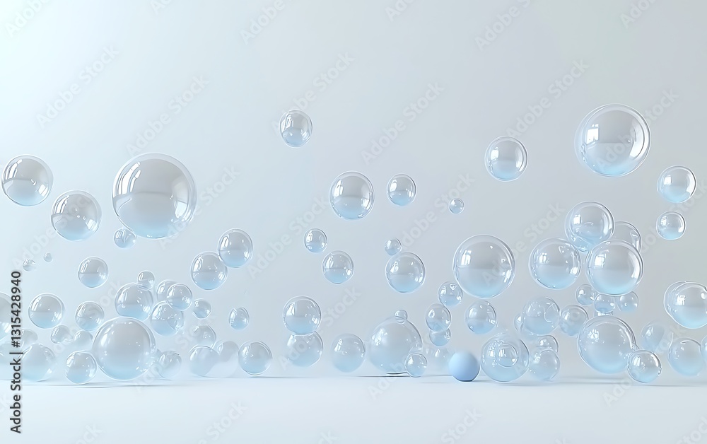 Poster floating bubbles abstract background texture