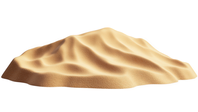a mound of fine golden sand showcasing smooth flowing contours that suggest a natural formation or a material used in various applications