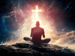 Obraz premium Cosmic Cross: Meditation & Tranquility